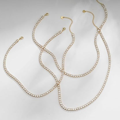 Tennis Necklace | Gold