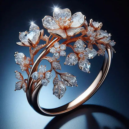 Bright Radiant Bloom Ring | Rose Gold