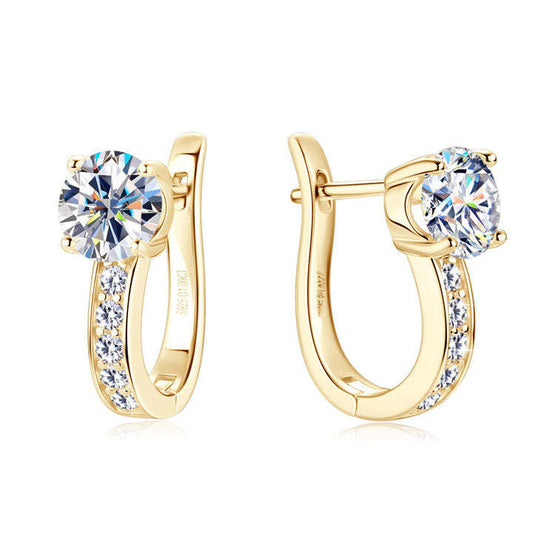 Channel Huggie Earrings | Gold